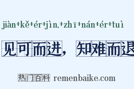 见可而进，知难而退是什么意思的图片